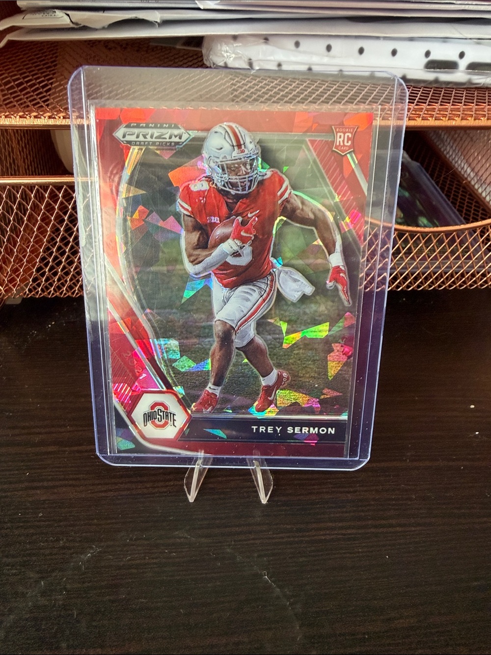 Trey Sermon Prizm Rookie Football Card - Ohio State Red Holo